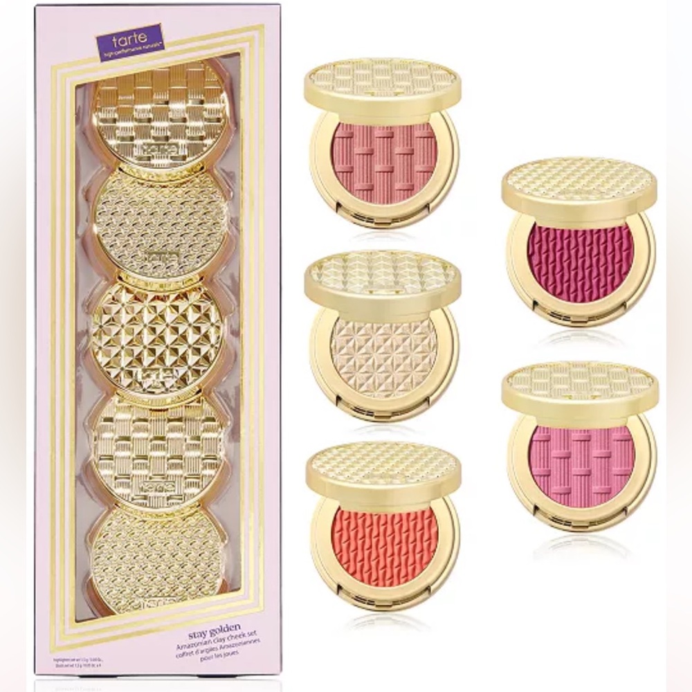 BNIB Tarte 5-Pc Stay Golden Amazonian Clay Cheek Set